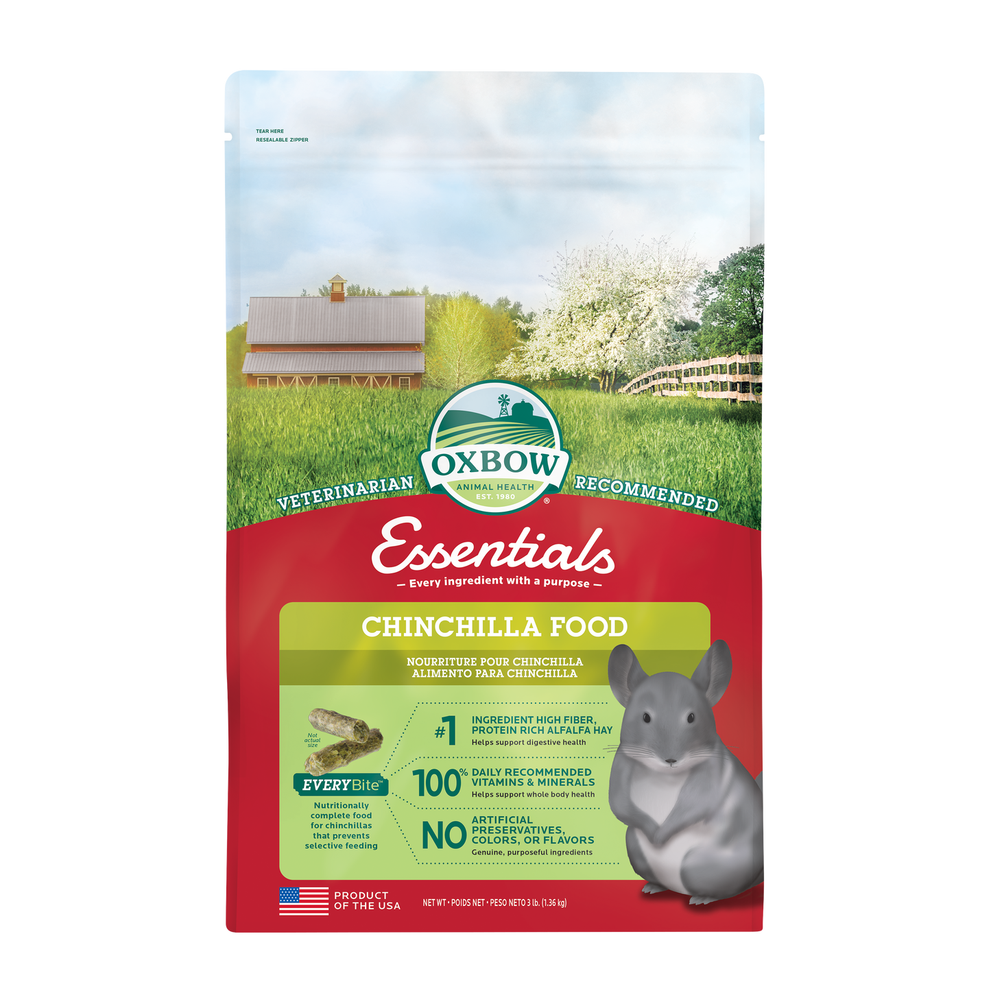 Essentials - Chinchilla Food (3lb)