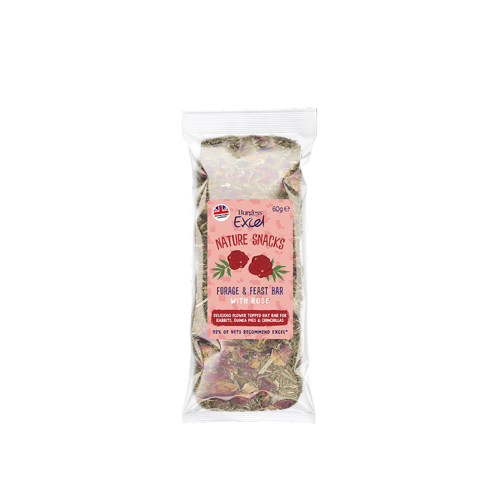 Forage & Feast Hay Bar with Rose (60g)