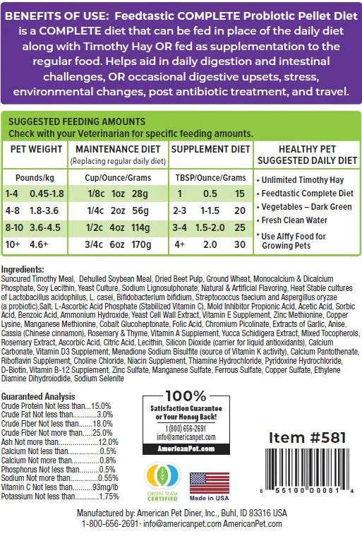 APD American Pet - Diner Feedtastic Complete Probiotic Pellet (226.8g)