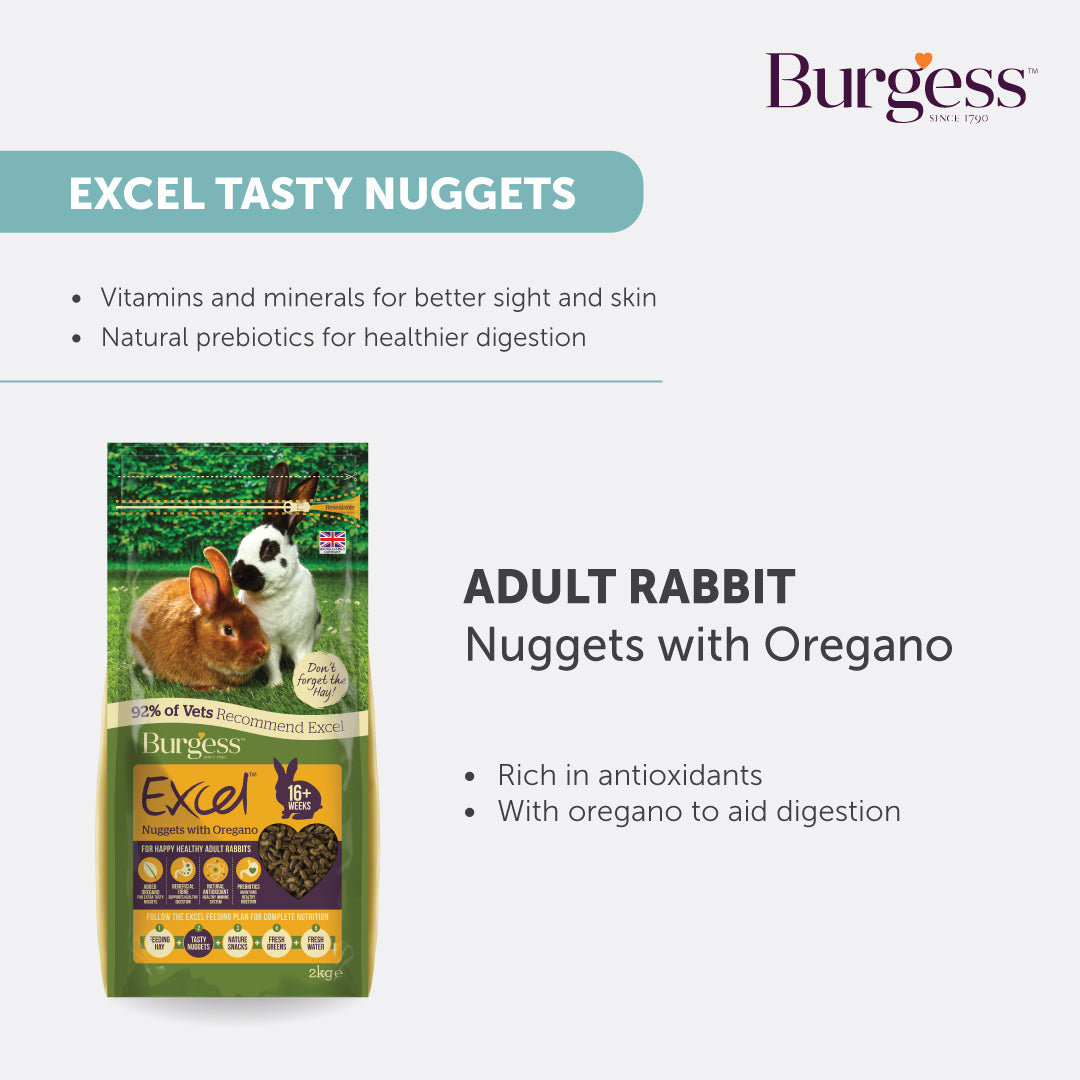 Burgess Excel Nuggets with Oregano for Adult Rabbits (1.5kg)